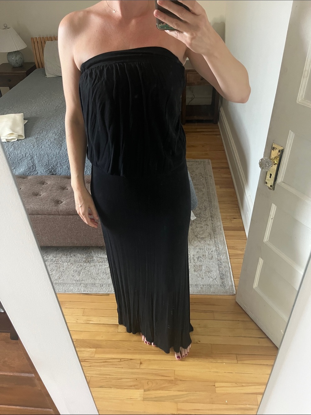 Black Strapless Maxi Dress